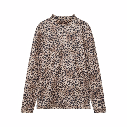 NAME IT Leopard Turtleneck Sienna Kelp