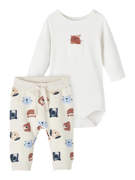 NAME IT Baby Sæt Olfert White Alyssum