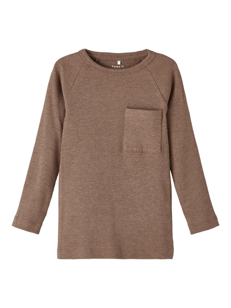 Billede af NAME IT Modal Rib Bluse Niels Brown Lentil