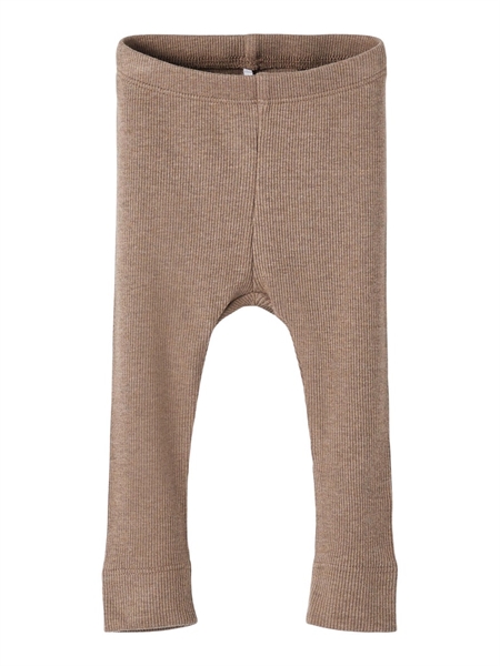 Billede af NAME IT Modal Rib Leggings Niels Brown Lentil