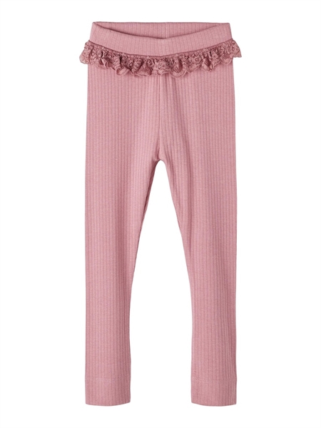 NAME IT Modal Flæse Leggings Rubina Foxglove