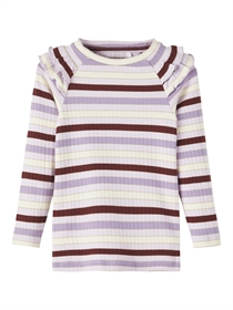 NAME IT Stribet Glimmer Rib Top Kannie Orchid Hush