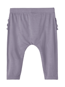 NAME IT Modal Leggings Med Flæser Kessie Lavender Gray