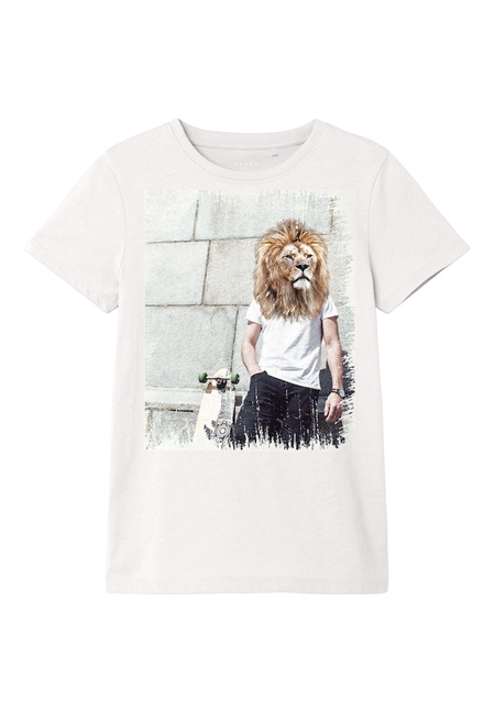 NAME IT Printet T-shirt Voto White Alysssum