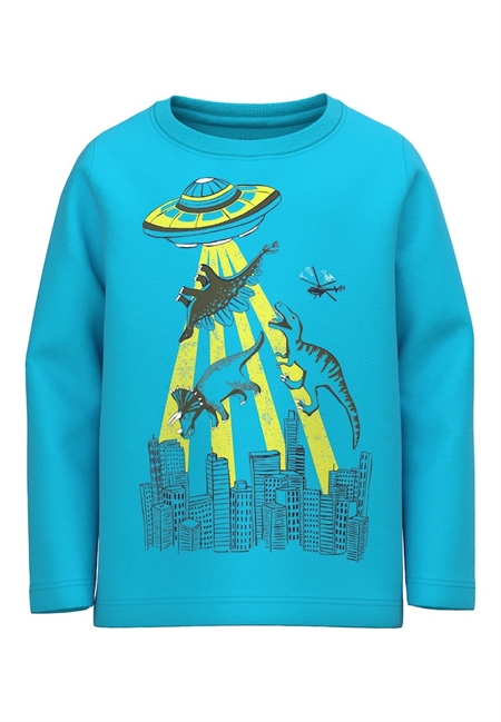 NAME IT Langærmet Bluse Vux Blue Atoll