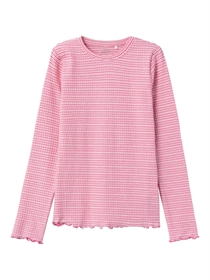 NAME IT Stribet Rib Bluse Vemma Pink Flambé
