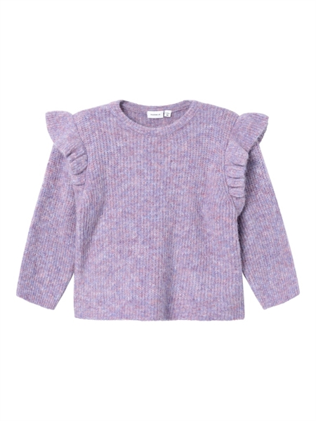 NAME IT Flæse Striktrøje Sollar Lavender Mist