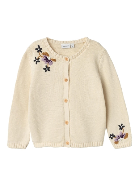 NAME IT Blomster Strik Cardigan Salli Buttercream