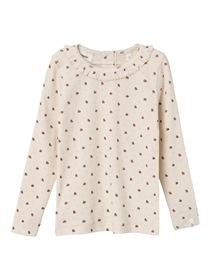 Lil Atelier Rib Mariehøne Bluse Gago Baked Clay