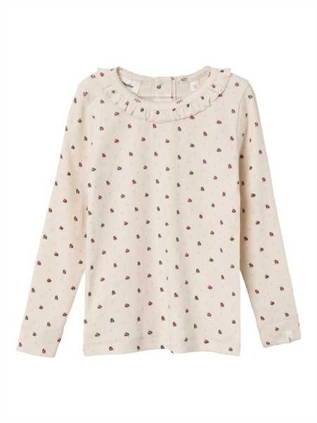 Lil Atelier Rib Mariehøne Bluse Gago Baked Clay