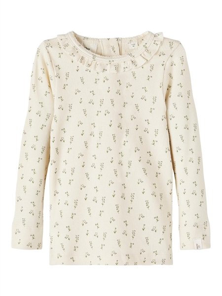 Lil Atelier Bluse - Rib - NmfGago - Whitecap Gray/Wet Weathe