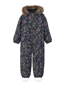 NAME IT Flyverdragt SNOW10 Dark Sapphire Flower