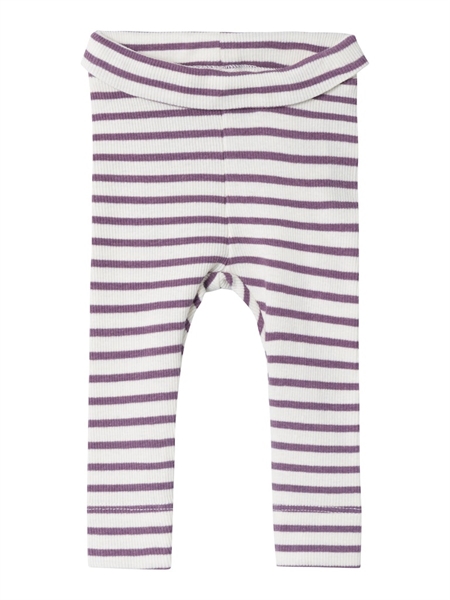NAME IT Stribede Rib Leggings Banaia Artic Dusk
