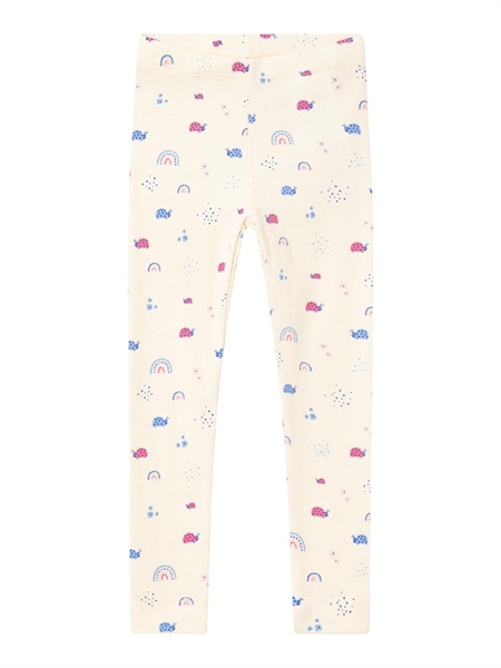 NAME IT Mariehøne Rib Leggings Nonine Buttercream