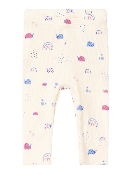 NAME IT Mariehøne Rib Leggings Nanine Buttercream