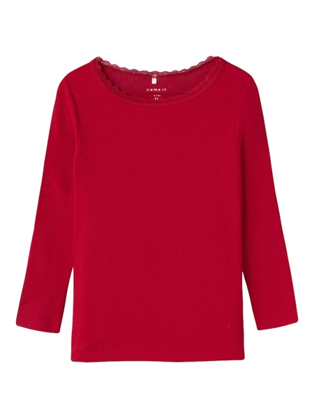 NAME IT Rib Blonde Bluse Kab Jester Red