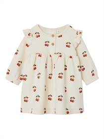 Lil Atelier Cherries Baby Sweat Kjole Ronja Whitecap Gray