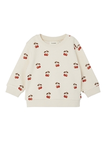 Lil Atelier Cherries Baby Sweatshirt Ronja Whitecap Gray