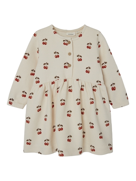 Lil Atelier Cherries Sweat Kjole Ronja Whitecap Gray
