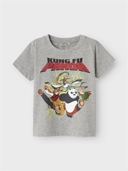 Name It Grey Melange Kong Fu Panda T-shirt - Str. 3y 98cm