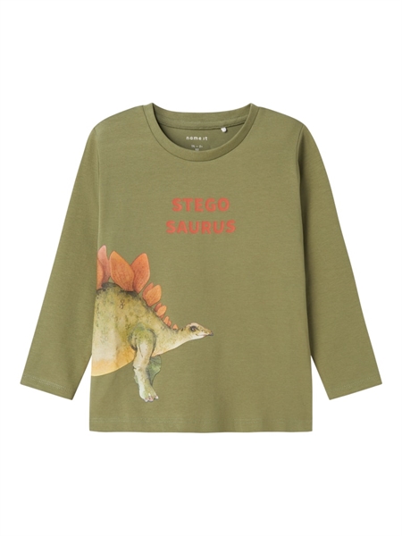 Name It Bluse NmmPnula - Oil Green m. Dino