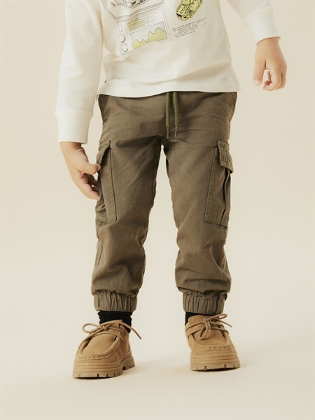 NAME IT Twill Cargo Bukser Ryan Dusty Olive