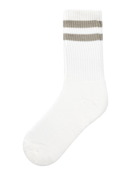 Name It Sokker Hvide Med Walnut Striber (2-pak) - Str. 37/39