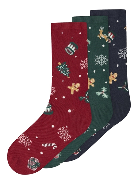 NAME IT 3-Pak Jule Strømper Vismas Jester Red Navy Blazer