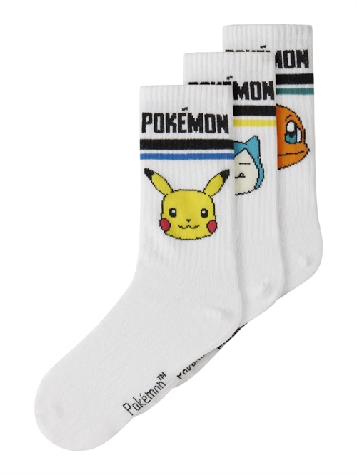 Name It Strømper - 3-pak - Pokemon - NkmJefford - Bright White/3