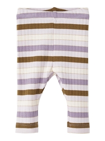 Name It Stribede Glimmer Rib Leggings Kanie Orchid Hush