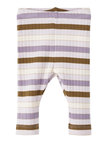 Name It Stribede Glimmer Rib Leggings Kanie Orchid Hush