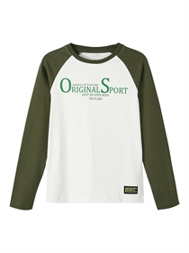 NAME IT Langærmet Sporty Bluse Kamads White Alyssum
