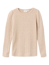 Name It Glimmer Hulmønster Bluse Ohusa Oxfort Tan