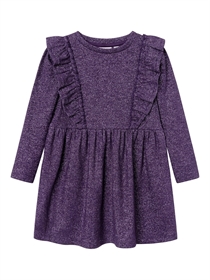 NAME IT Glimmer Rib Strik Kjole Renza Blackberry Cordial