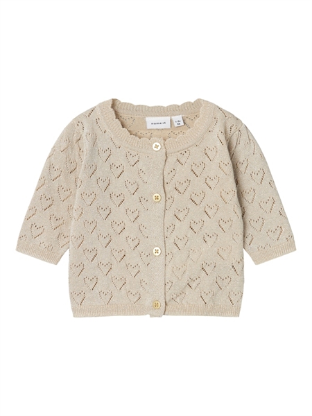 NAME IT Glimmer Cardigan Riglitter Frosted Almond
