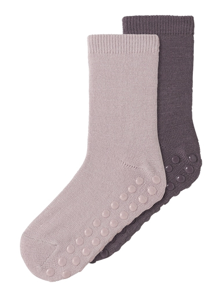 NAME IT 2 Pak Uld Sokker Wak Shadow Gray
