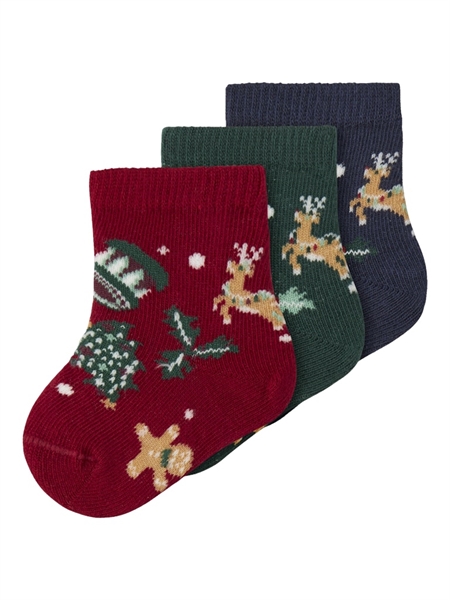 NAME IT 3-Pak Jule Strømper Vismas Jester Red Navy Blazer