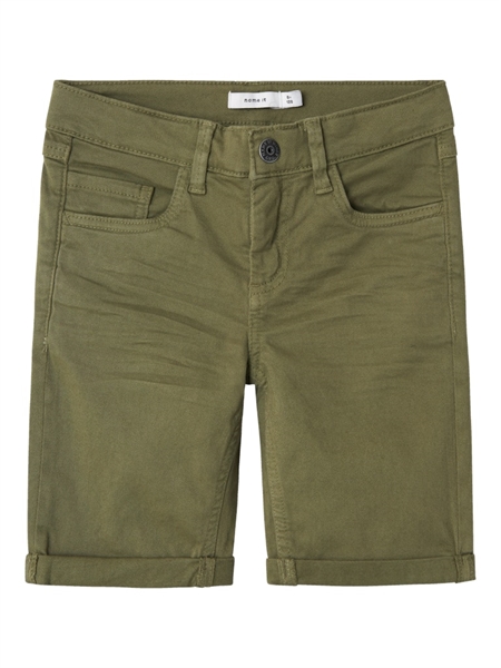 Name It Isak Twill Shorts - Deep Lichen Green