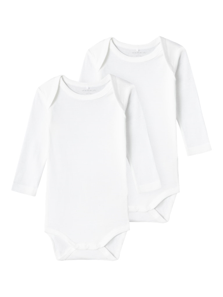 NAME IT 2-Pak Langærmet Body Bright White