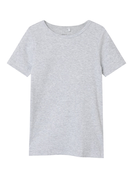 NAME IT Rib T-shirt Nakal Light Grey Melange