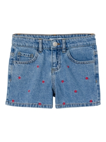 NAME IT Shorts Bella Medium Blue Denim Heart Embroidery