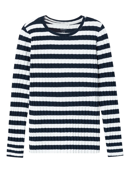 NAME IT Stribet Rib Bluse Lillo Dark Sapphire 