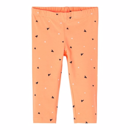 NAME IT Trekvart Leggings Capri Cantaloupe Hearts