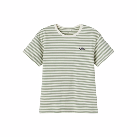 NAME IT Stribet Tee Fai Hedge Green