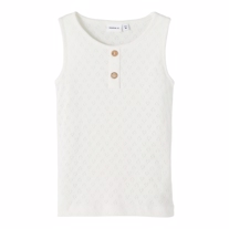 NAME IT Hulmønster Tanktop Jacce White Alyssum