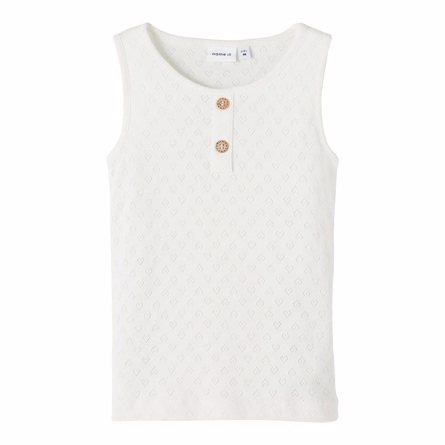 #3 - NAME IT Hulmønster Tanktop Jacce White Alyssum