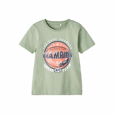 NAME IT Tee Victor Hedge Green