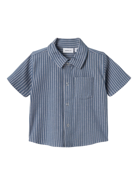NAME IT Kortærmet Baby Skjorte Helmar Blue Mirage