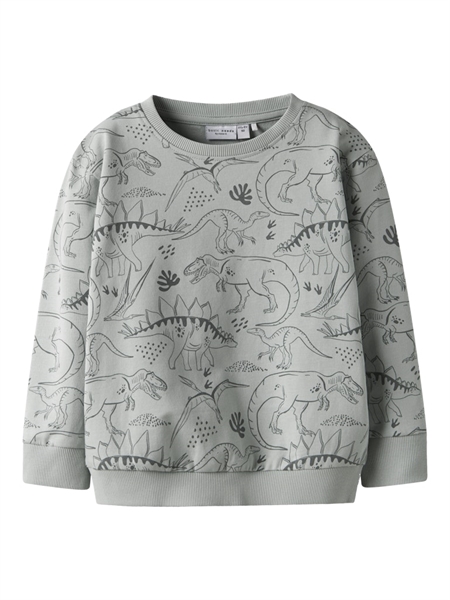 NAME IT Sweatshirt Vermo Aqua Gray Tone Dino