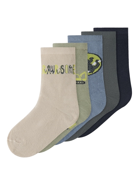 Name It Strømper - NmmVagn - 5-pak - Pumice Stone